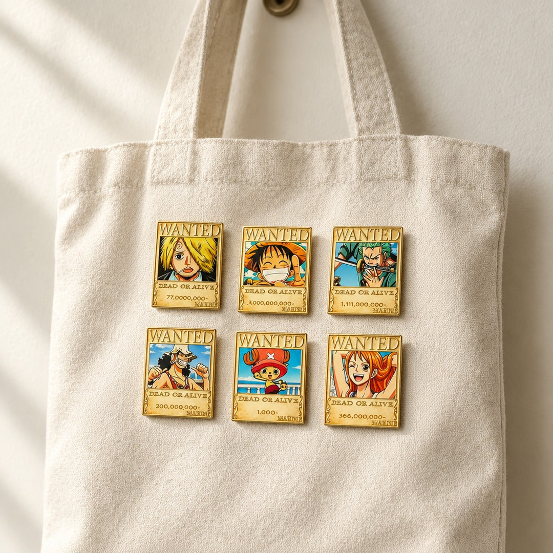 One Piece Wanted Poster Pin Set